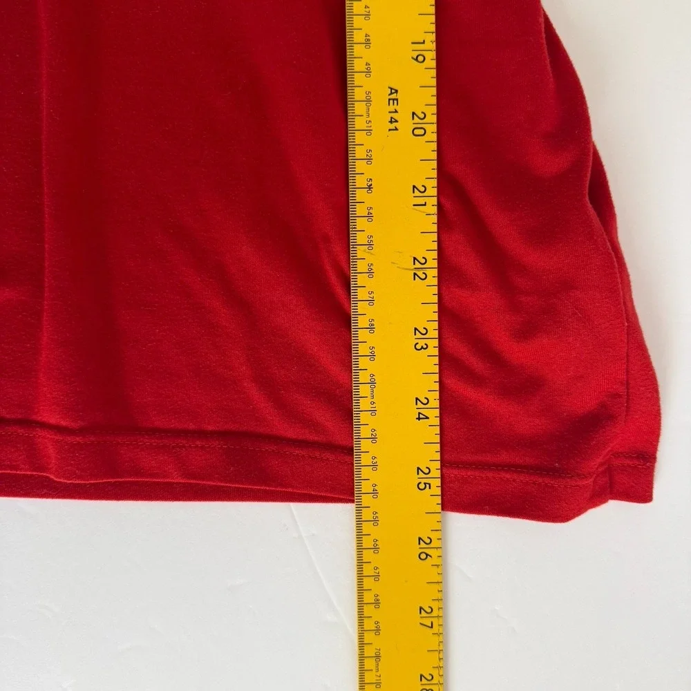 The North Face Long Sleeve T Shirt Mens M Red Crew Neck Sleeve Hit Logo Active - Picture 7 of 8